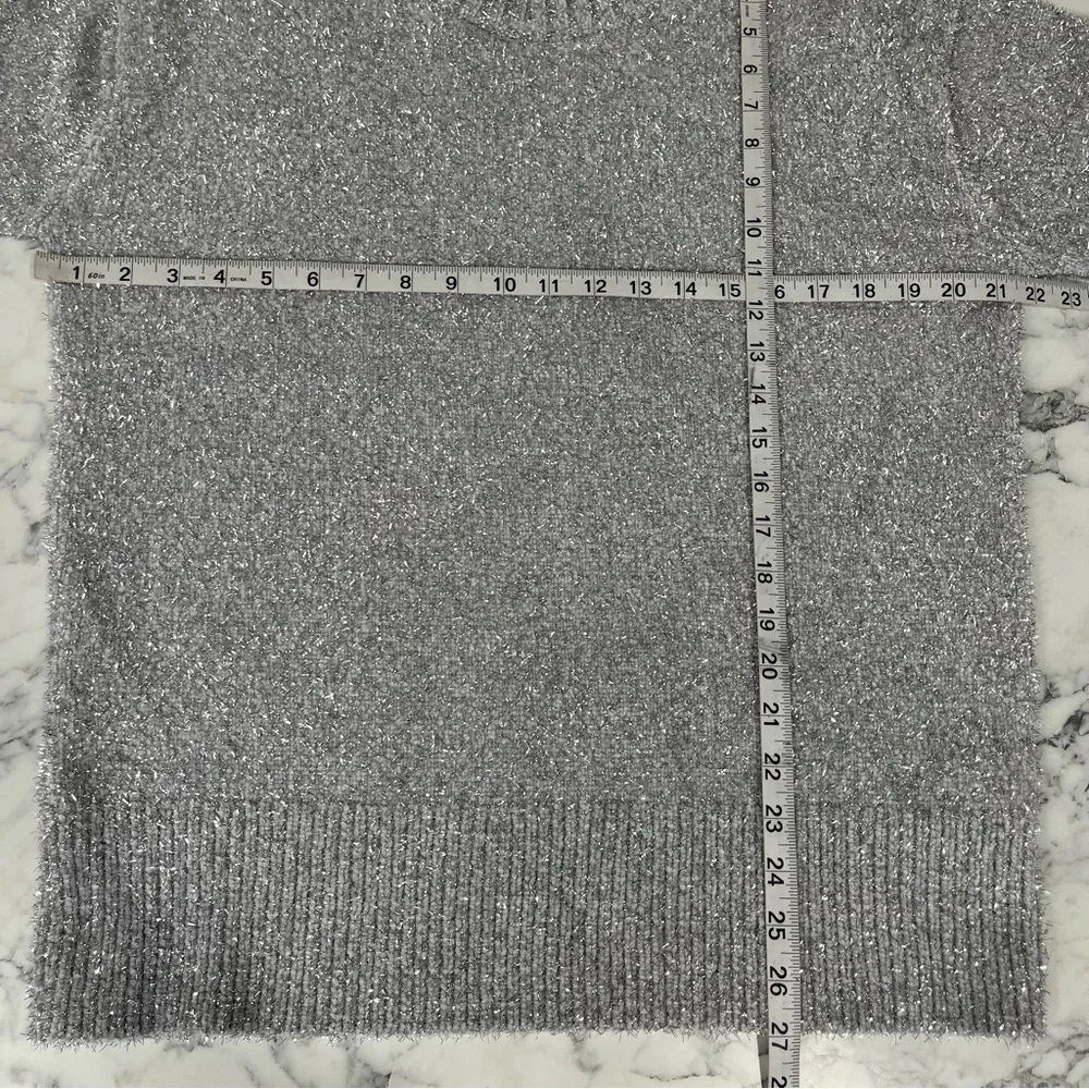 J.Crew Relaxed Crewneck Sweater in Metallic Brushed Yarn Silver New YearvSmall